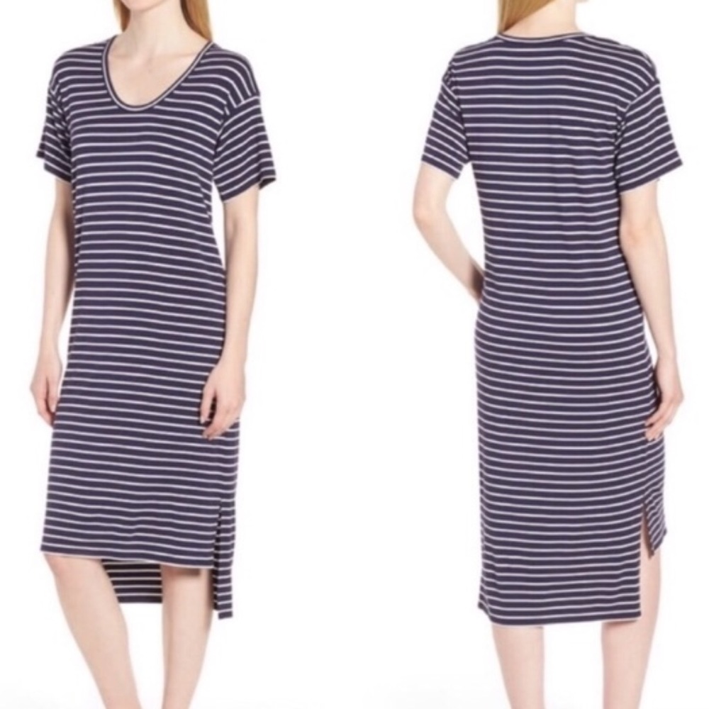 comfy NORDSTROM SIGNATURE striped tee dress S
